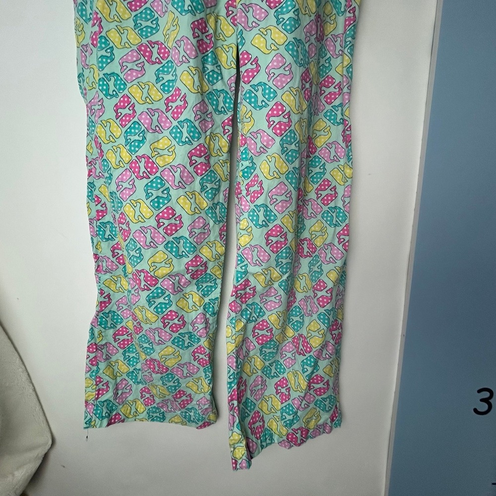 Vineyard Vines Green Pink Yellow Whales Pajama Pants S/P - Picture 2 of 11